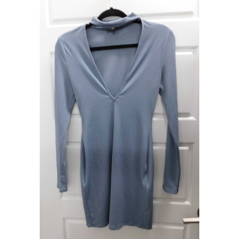 New MICHAEL COSTELLO x REVOLVE Long Sleeve Mini Dress Dusty Blue Size L